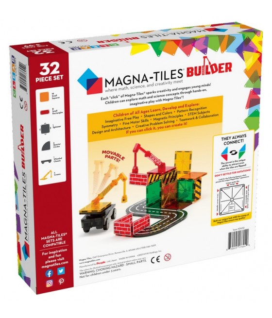 Magna Tiles klocki magnetyczne Builder 32 el.